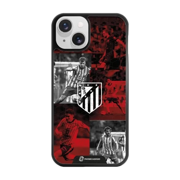 Phonecases3D iPhone 14 Atlético de Madrid -3D suojakuori, musta