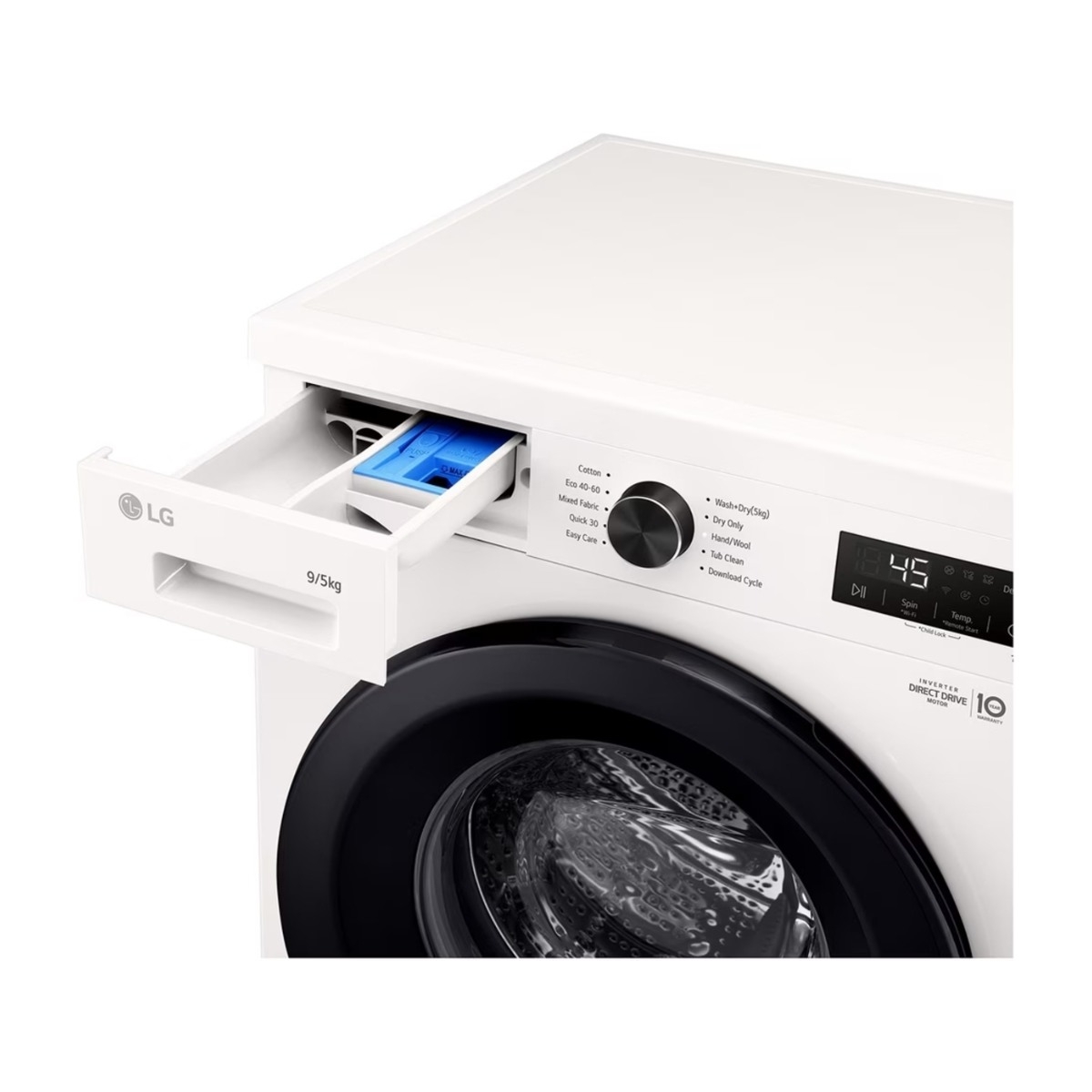 LG W4X1095NWK kombineret vaskemaskine/tørretumbler, Essence White billede 5