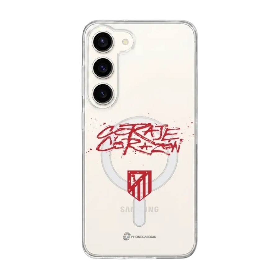 Phonecases3D Samsung Galaxy S26+ Atlético de Madrid Clear case (MagSafe) -mobilcover, hvid billede 1