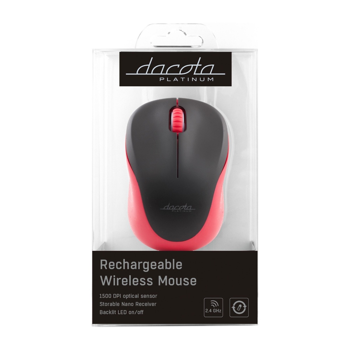 DACOTA P. RECHARGEABLE WIREL. MOUSE REDBLK Power.no ELETRA MOUSE Power.no