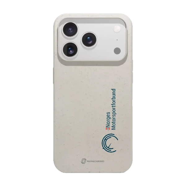 Phonecases3D iPhone 17 Pro Norges Motorsportforbund kompostoituva suojakuori, valkoinen