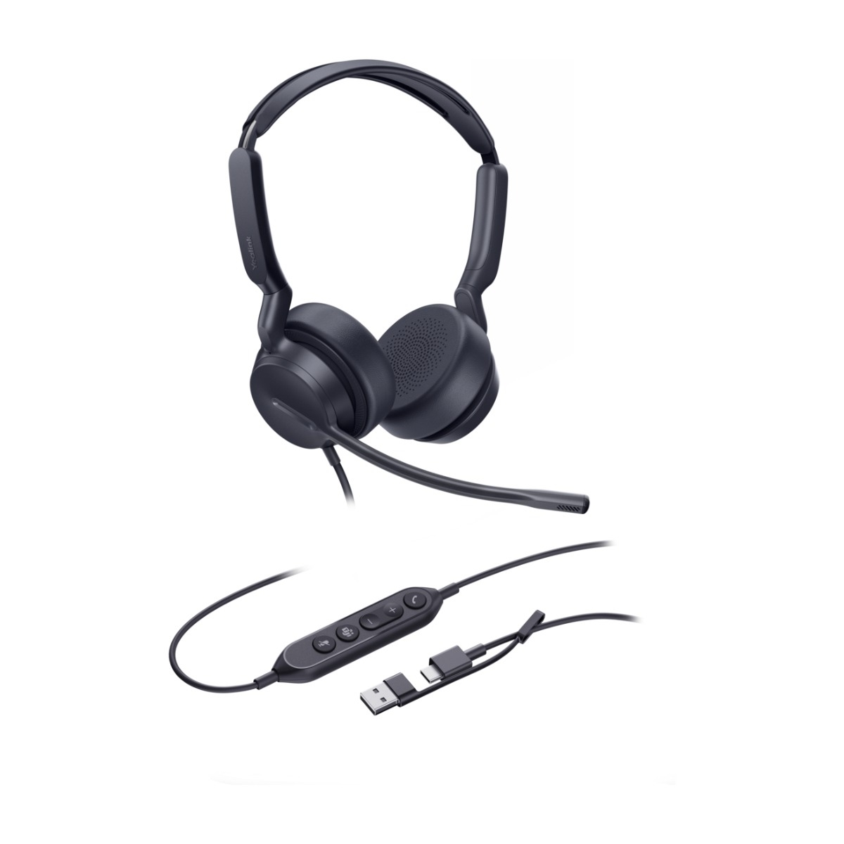 Yealink UH42 Dobbel Hodetelefon, Teams, USB-C/A, svart