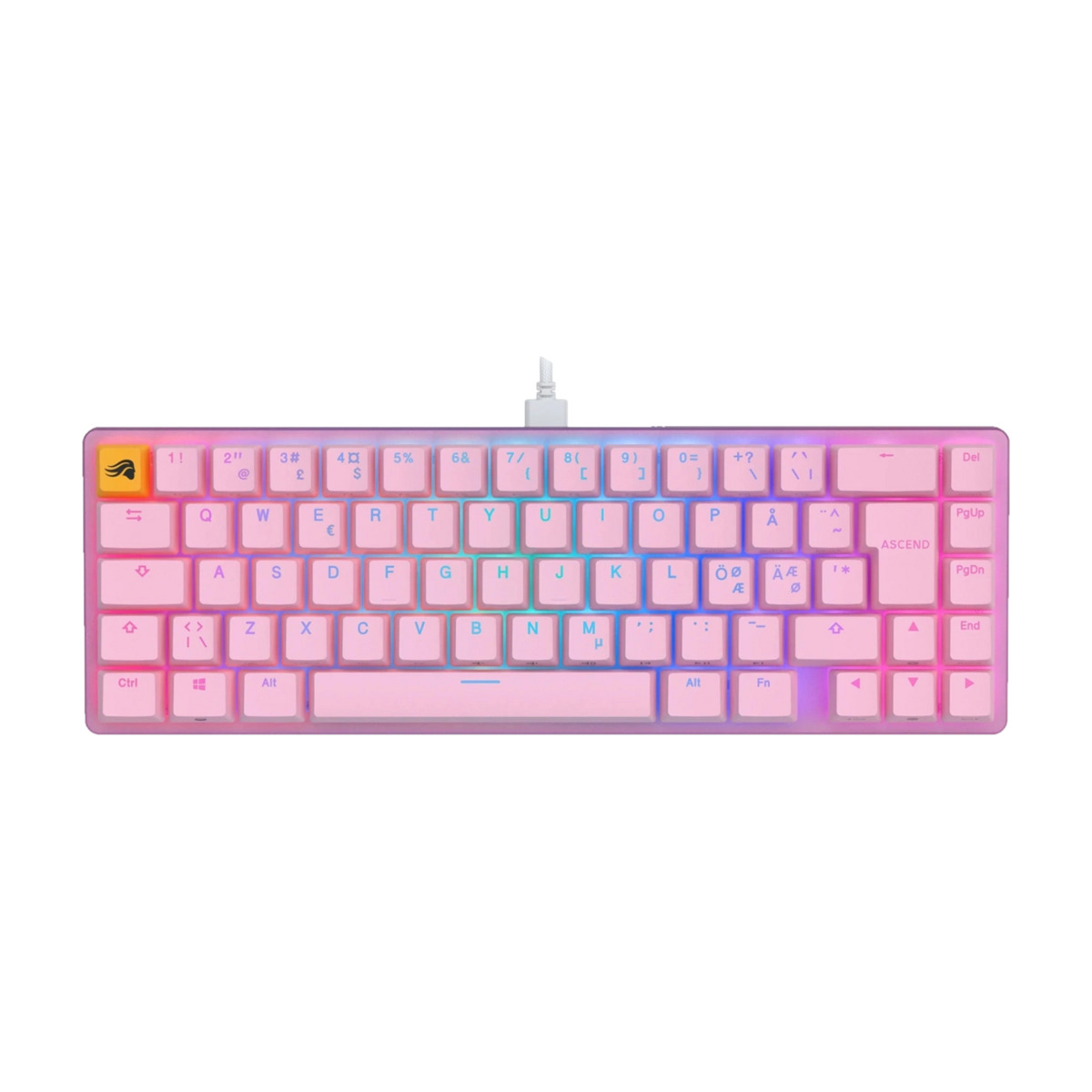 Glorious GMMK 2 Compact 65% mekanisk tastatur - Glorious Fox Linear, pink