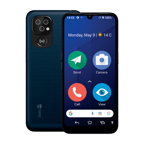 Doro 8210 4/64 GB smartphone, mørkeblå (oplader medfølger ikke)