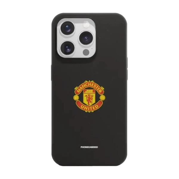 Phonecases3D iPhone 16 Pro Manchester United FC kompostoituva suojakuori, musta