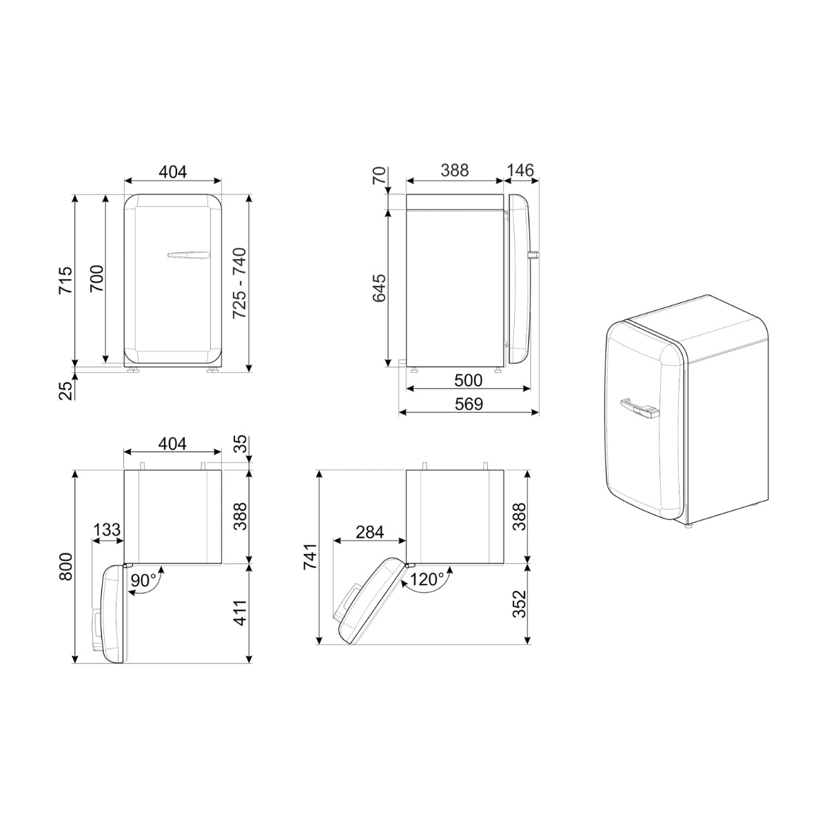 Smeg 50'er-stil FAB5LBL5 minibar billede 5