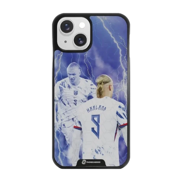 Phonecases3D iPhone 15 Norges Fotballforbund Haaland -3D suojakuori, musta
