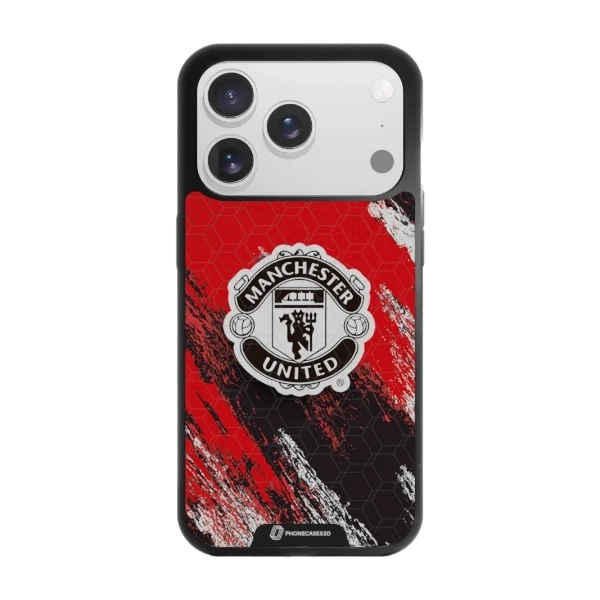 Phonecases3D iPhone 17 Pro Max Manchester United FC -3D suojakuori, musta