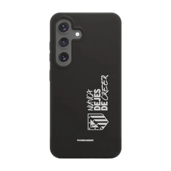 Phonecases3D Samsung Galaxy S25 Atlético de Madrid kompostoituva suojakuori, musta