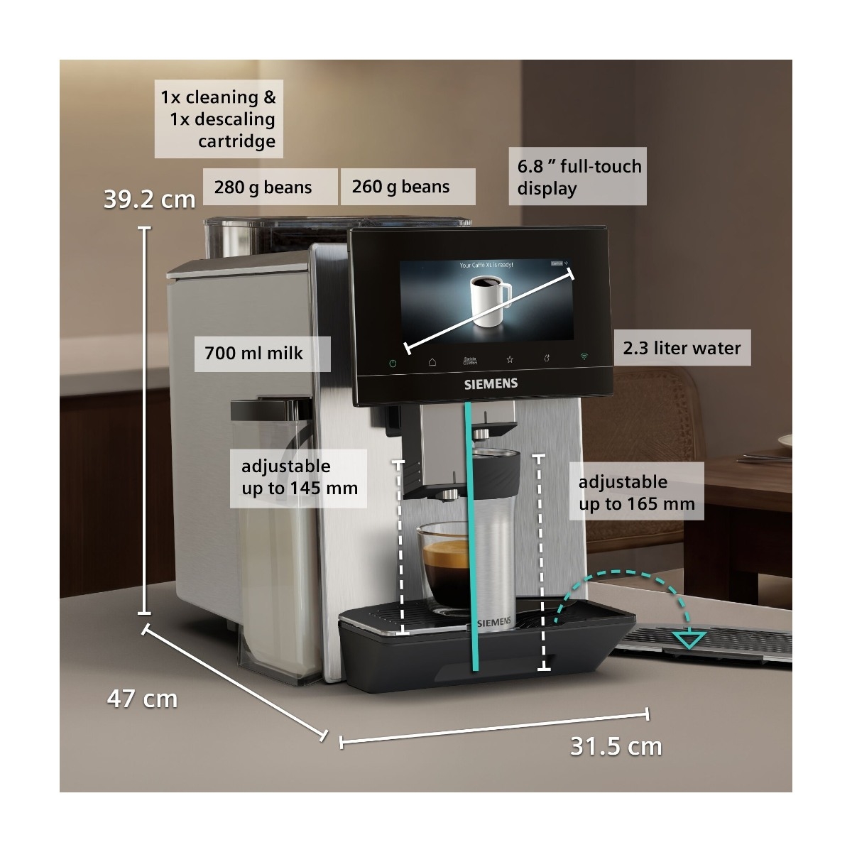 Siemens EQ900 iAroma TQ927E03 kaffemaskine billede 6