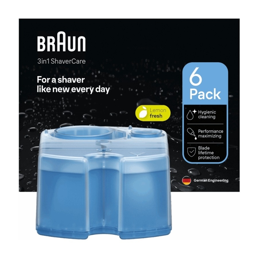 Braun CCR6 3-i-1 Shaver Care-rengöringspatroner, 6 st