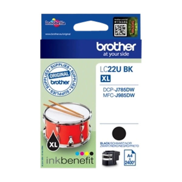 Brother LC-22UBK mustekasetti alkuperäinen Korkea (Xl) värintuotto, musta