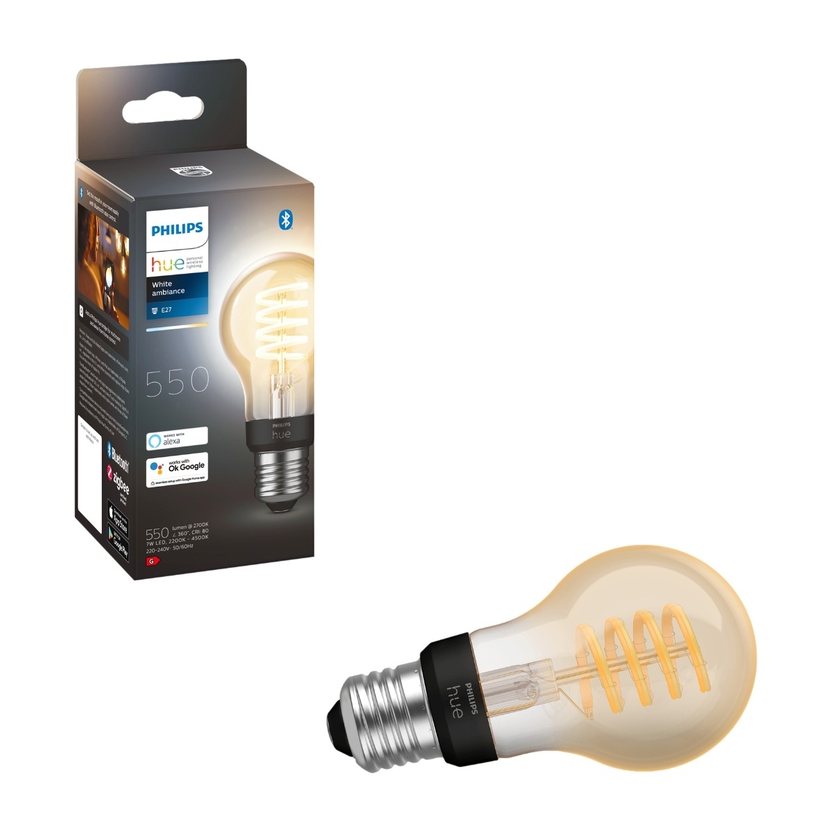 Hue white LED 7W E27 A60 2200-4500 Kelvin - 60 mm