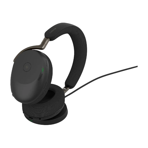 Jabra Evolve3 85 MS -langaton headset, USB-A, langaton latausalusta, musta