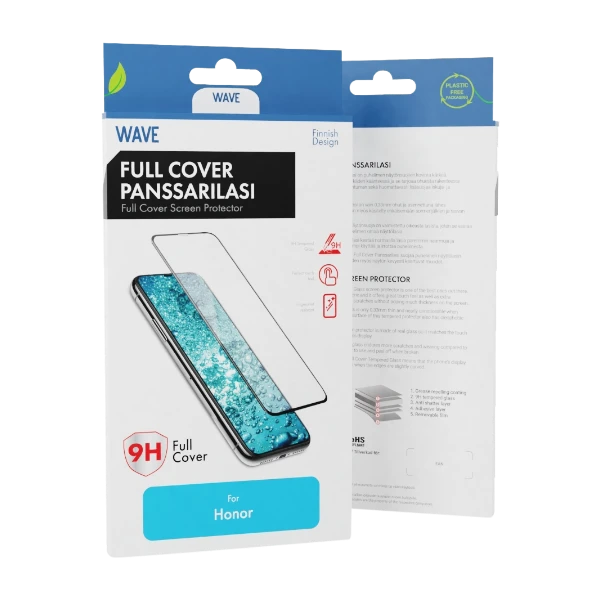 Wave Full Cover Panzer glass HONOR X8/90 Lite näytön suojalasi, musta