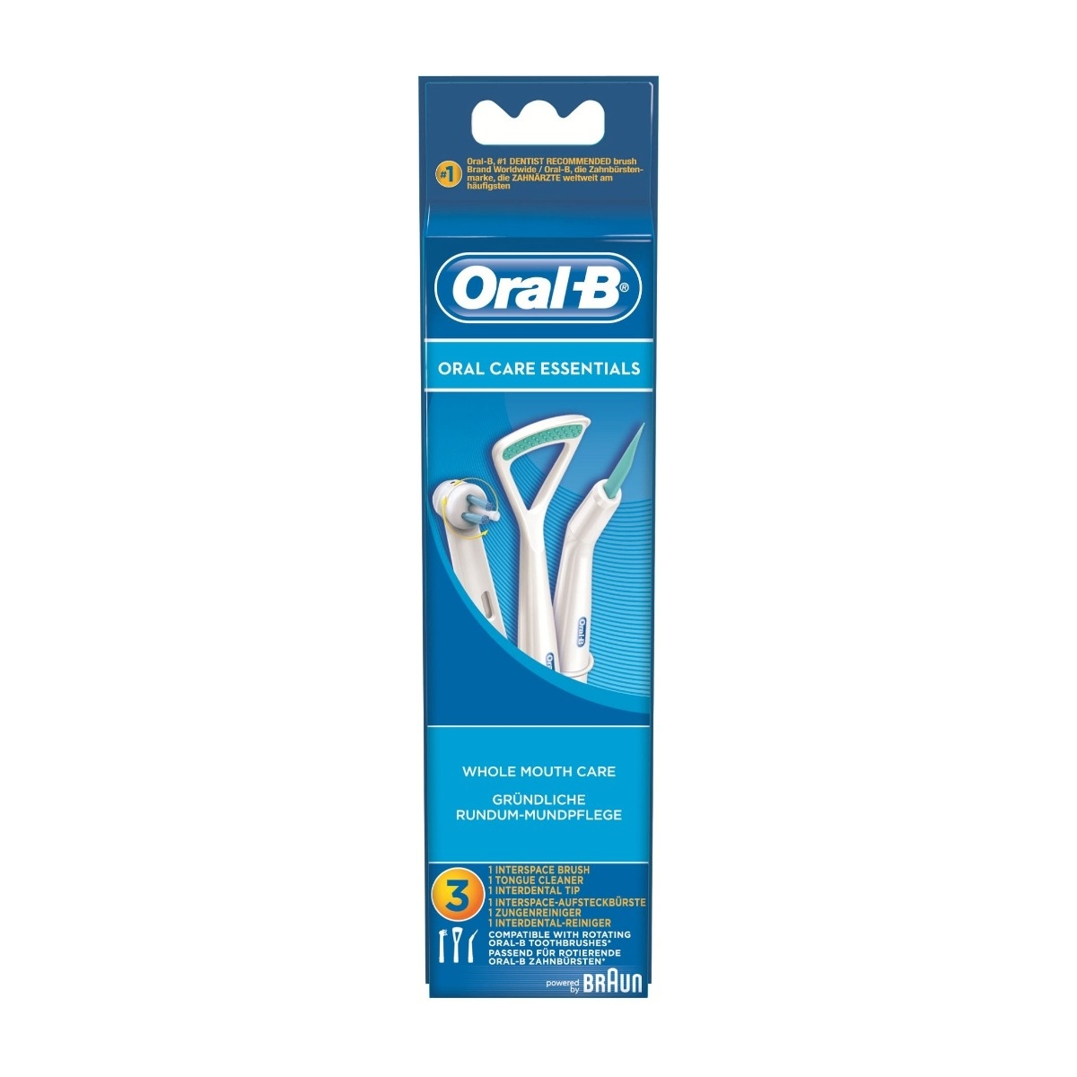 ORALB ORTHO CARE ESSENTIALS ELEKTRISKE BØRSTEHOVEDREFILLER 3 STK