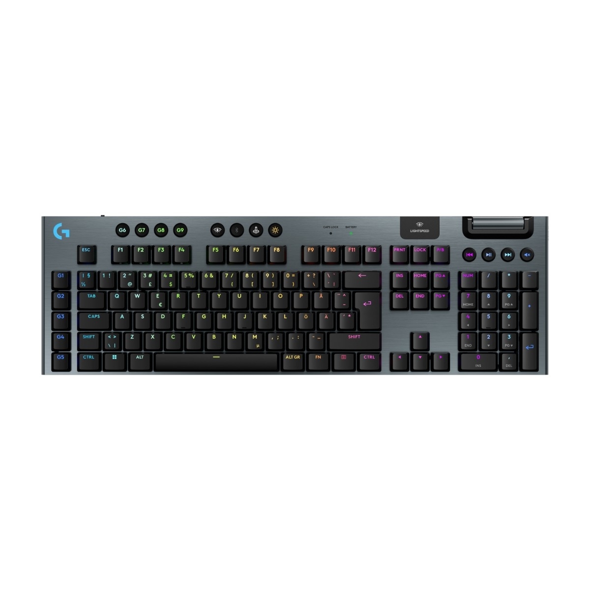 G915 X LIGHTSPEED - Tactile - 100% (full størrelse - standard) - Gamingtastatur - Nordisk - Svart