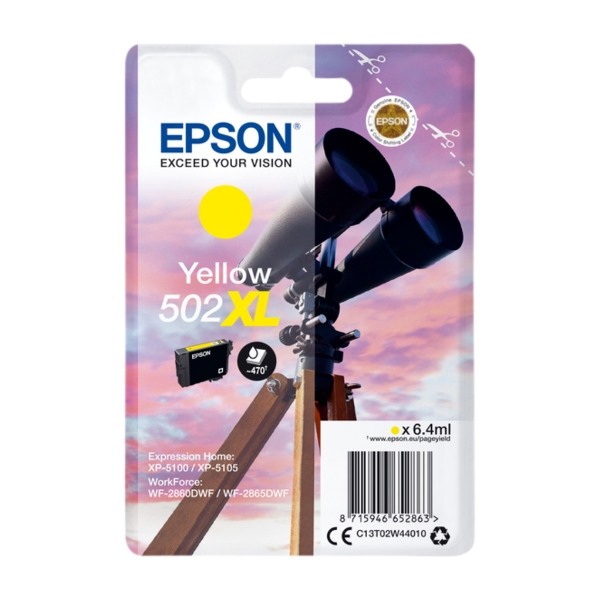 Epson 502XL, gul enkeltpakke