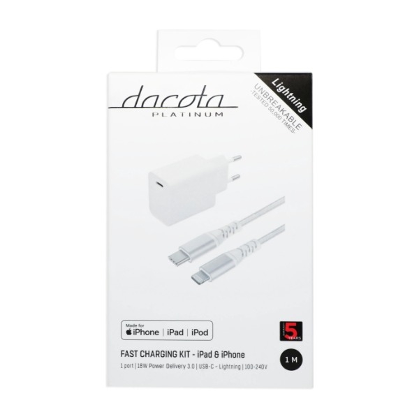 DACOTA PLATINUM HURTIGLADER SETT APPLE 1 M HVIT Power.no DACOTA PLATINUM HURTIGLADER SETT APPLE 1 M SVART Power.no