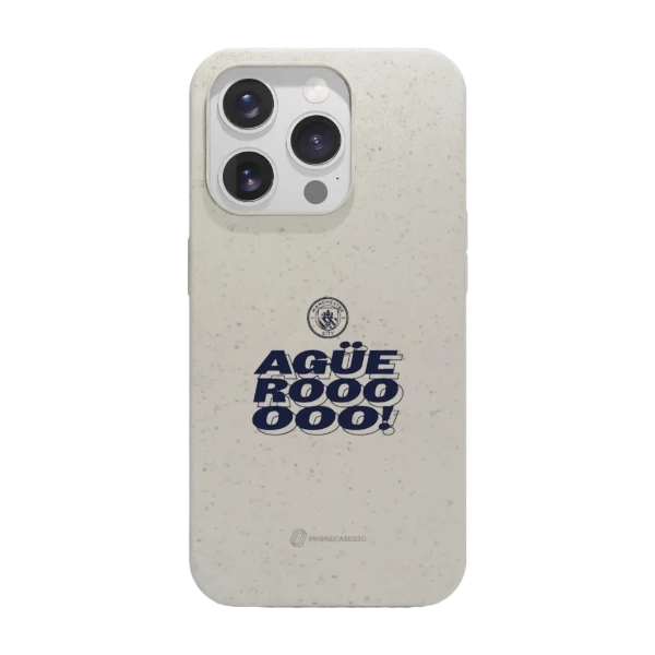 Phonecases3D iPhone 15 Pro Man City kompostoituva suojakuori, valkoinen