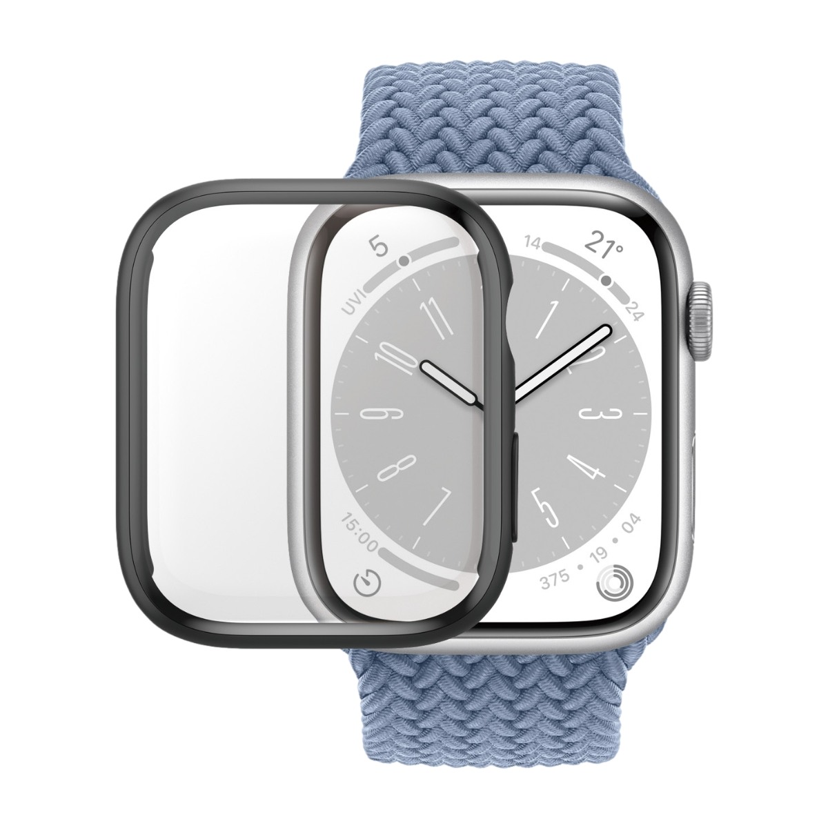PanzerGlass Apple Watch Series 7/8/9 41 mm, svart, antibakteriell