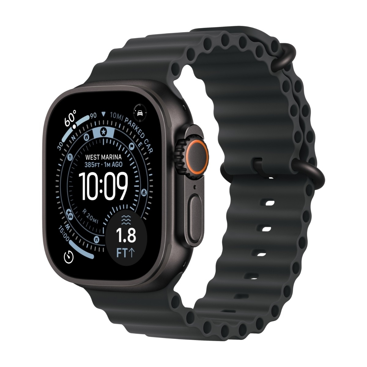 Apple Watch Ultra 3 GPS + Cell 49 mm svart titan, svart Ocean Band