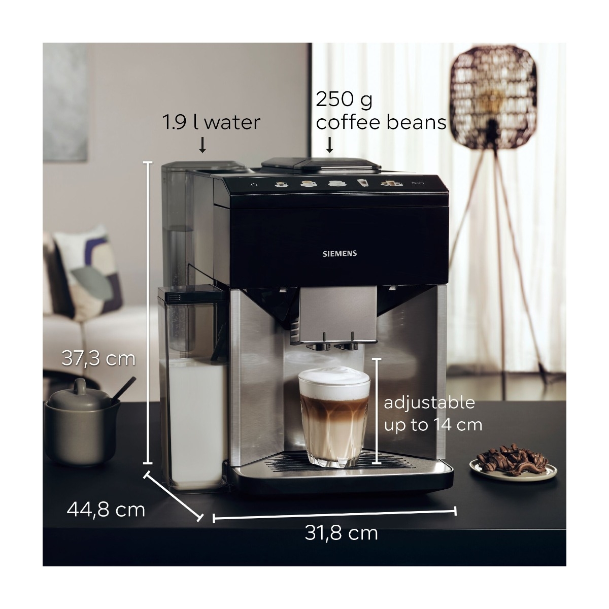 Siemens TQ515R03 espressomaskine, Rustfrit stål billede 5