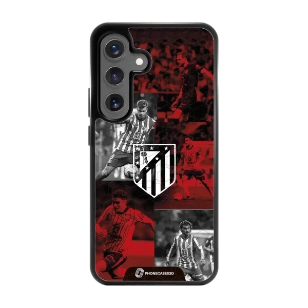 Phonecases3D Samsung Galaxy S25 Atlético de Madrid -3D suojakuori, musta