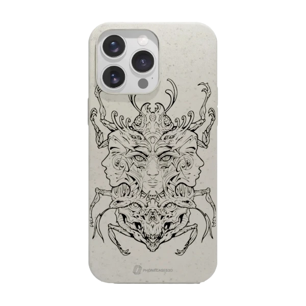 Phonecases3D iPhone 16 Pro Max Urban Pixel kompostoituva suojakuori, valkoinen