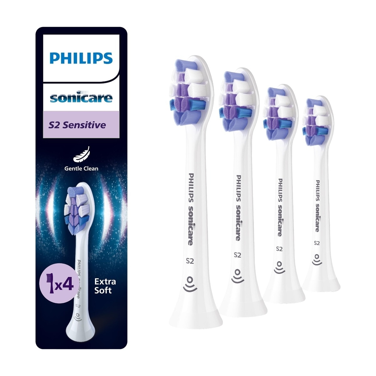 Philips HX6054/87 Sensitive børstehoder, white, 4-pakk - Power.no