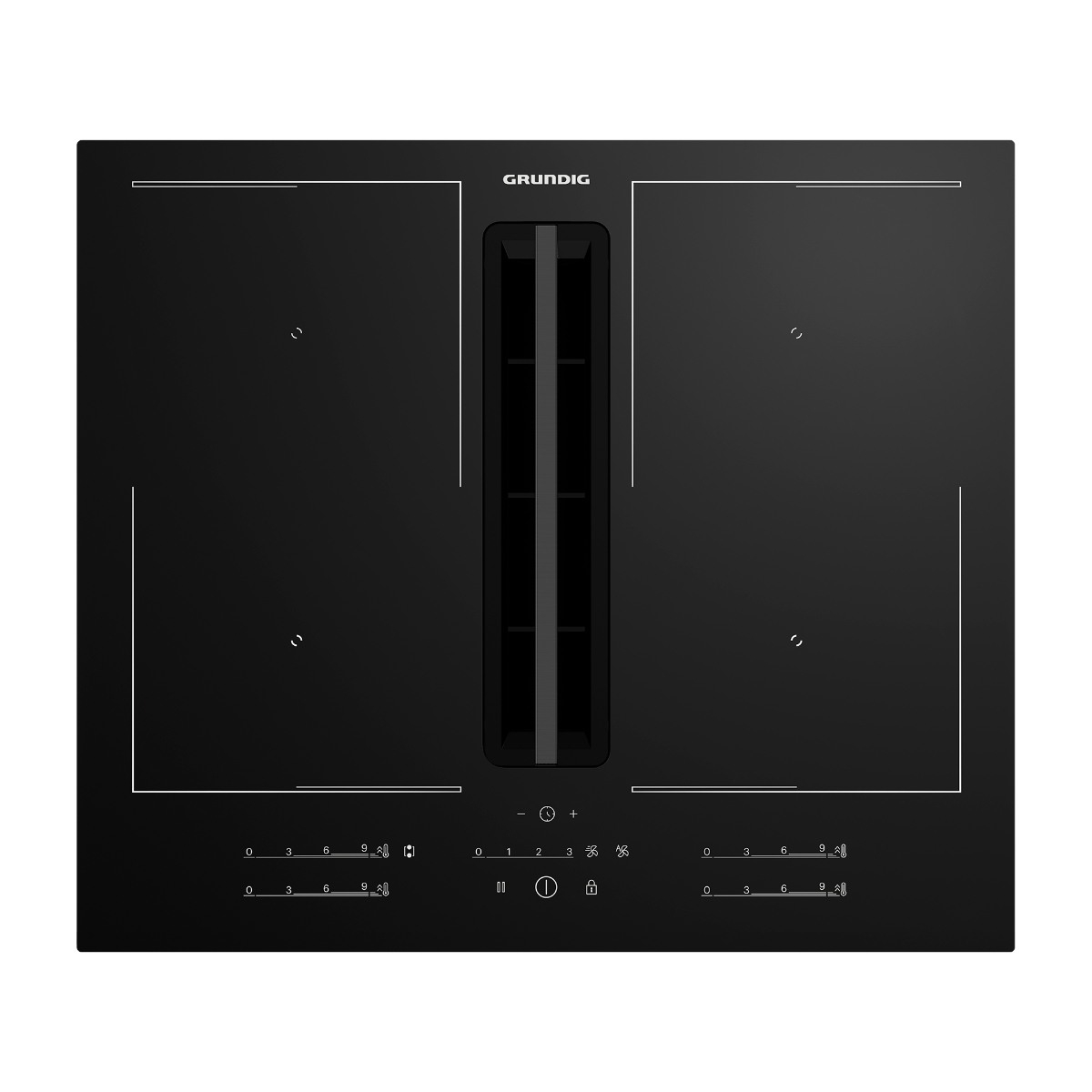 Grundig Gieh 634481 P induktionskogeplade med integreret emhætte billede 1