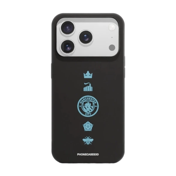 Phonecases3D iPhone 17 Pro Max Man City kompostoituva suojakuori, musta