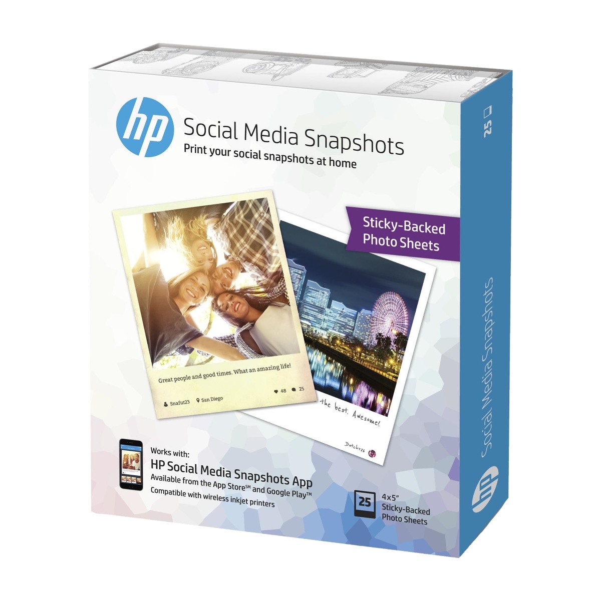 HP Snapshots 25 Sheets 10x13cm
