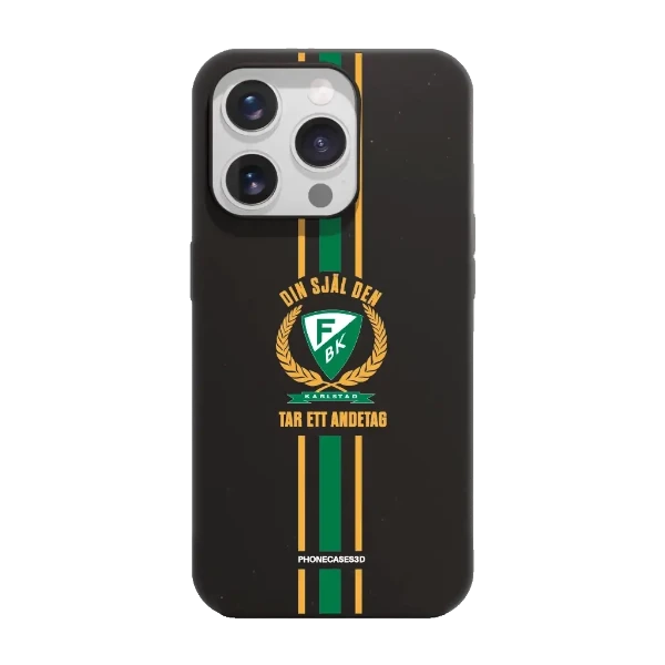 Phonecases3D iPhone 15 Pro Färjestad BK kompostoituva suojakuori, musta