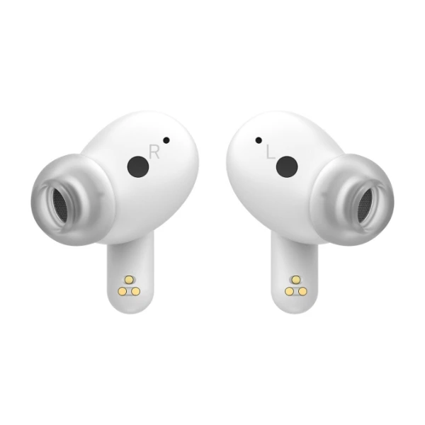 White true wireless earbuds