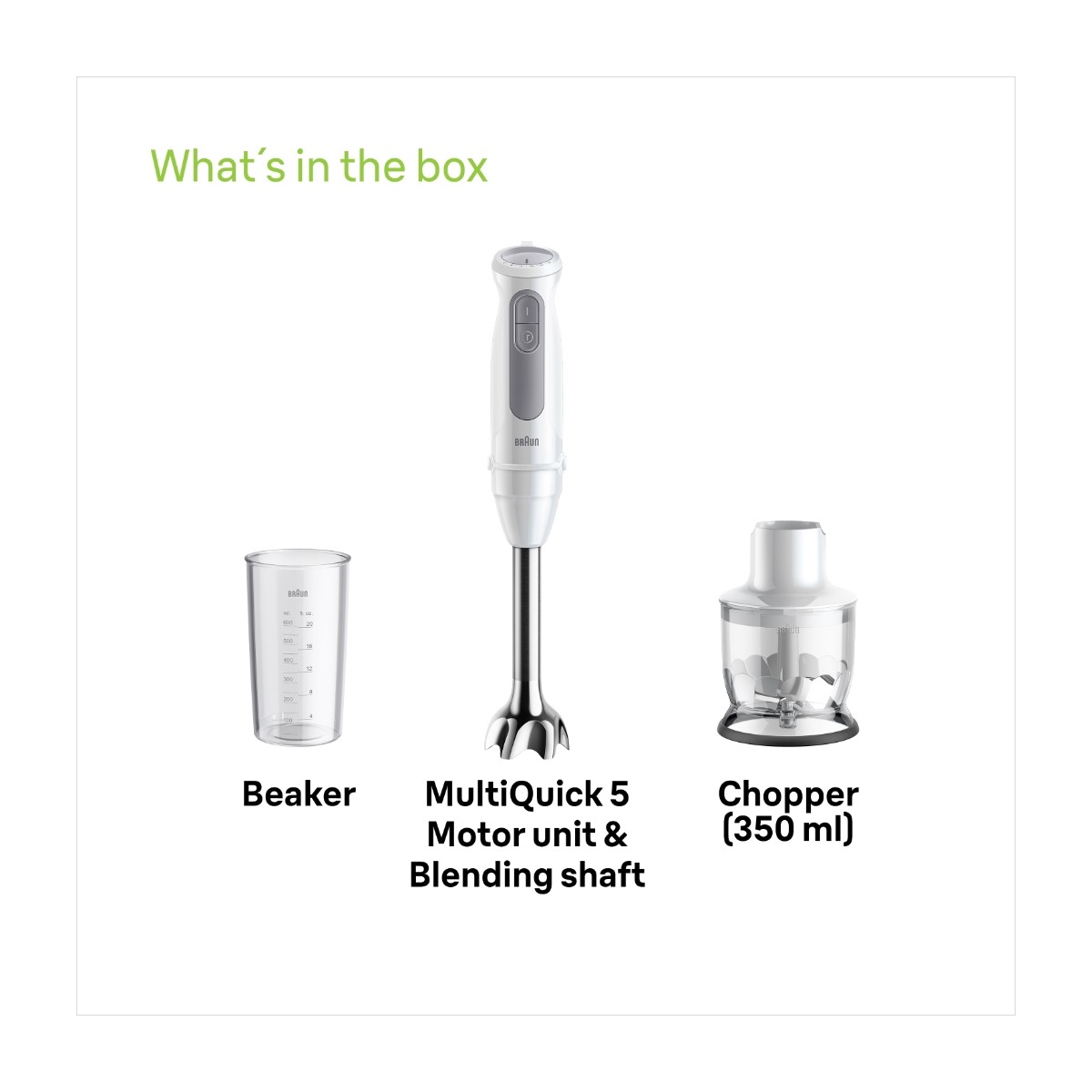 Braun MultiQuick 5 MQ50201MWH stavblender billede 7