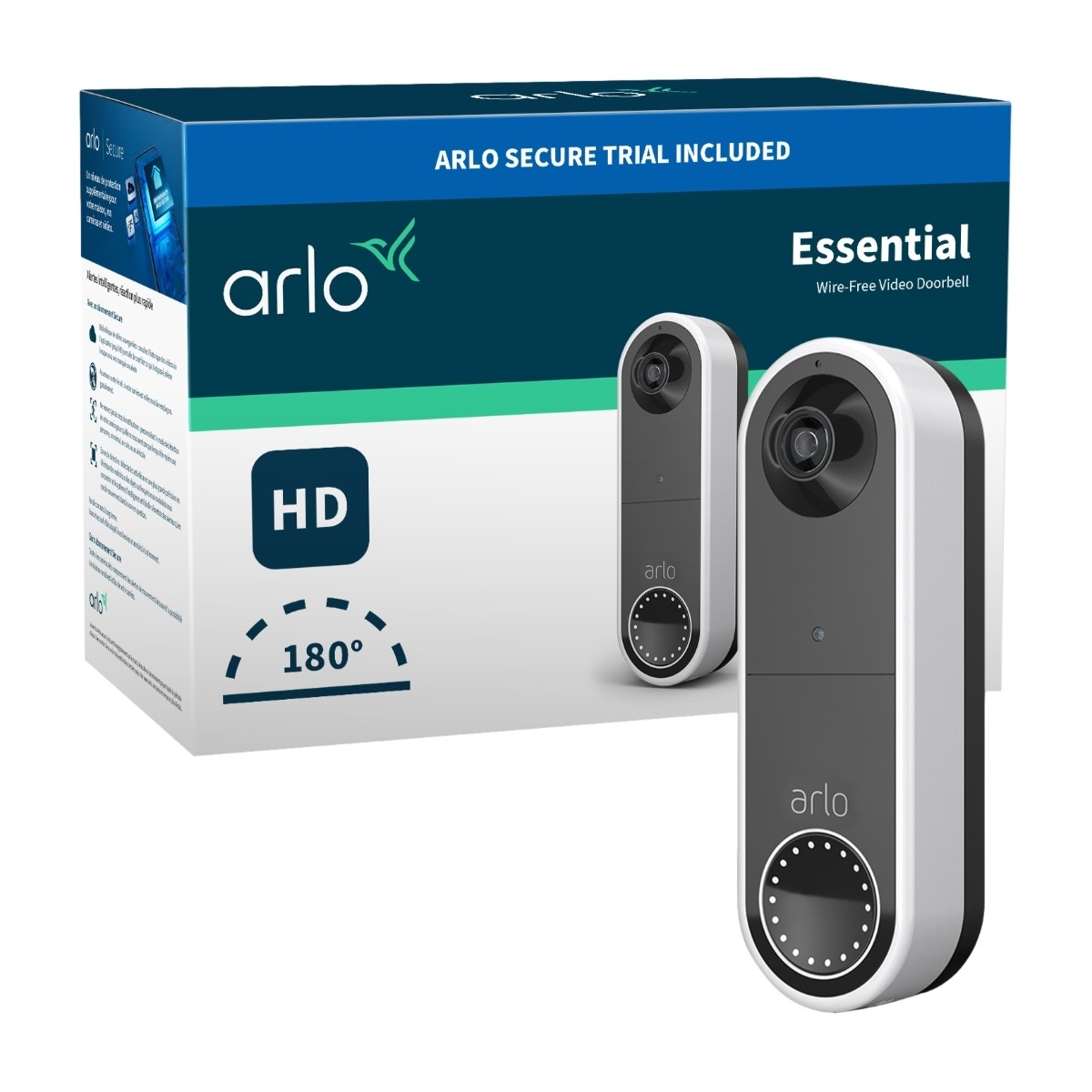 Arlo videoringeklokke WiFi, hvit