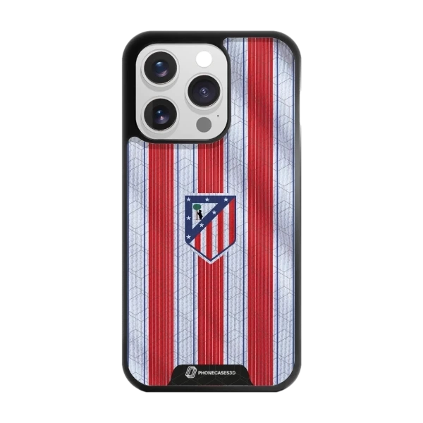 Phonecases3D iPhone 15 Pro Atlético de Madrid -3D suojakuori, musta
