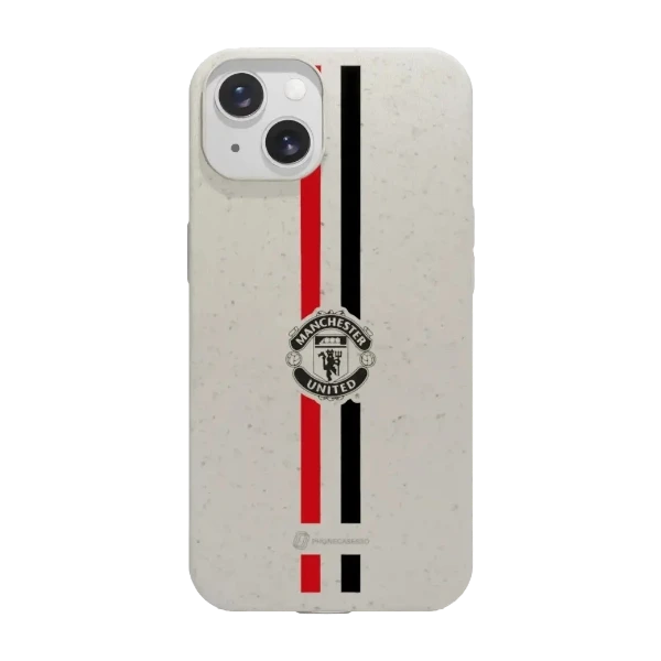 Phonecases3D iPhone 13 Manchester United FC kompostoituva suojakuori, valkoinen