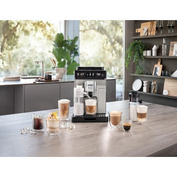 Cafetera superautomática  De'Longhi Eletta Explore Cold Brew ECAM450.65.S,  Molinillo integrado, Táctil, Bebidas frías calientes, 1450W, 19bar, Plata