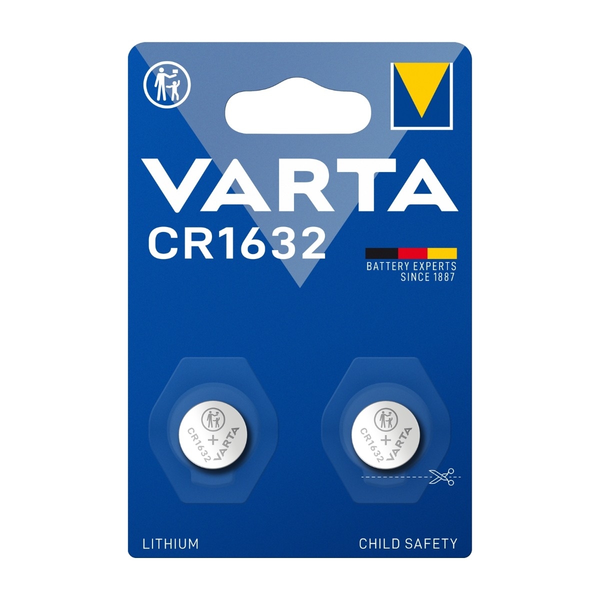 VARTA CR1632 knappcellebatteri, 2 stk