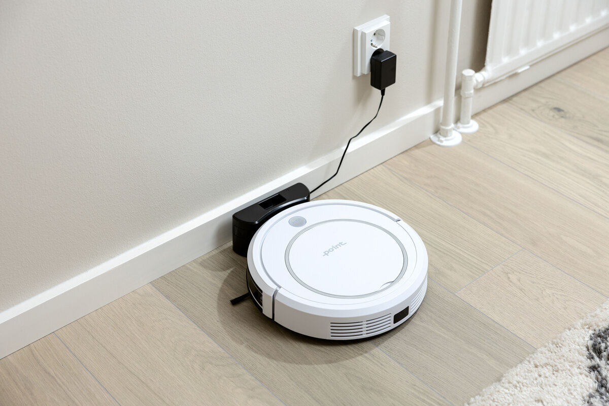 Robot vacuum on the charging station