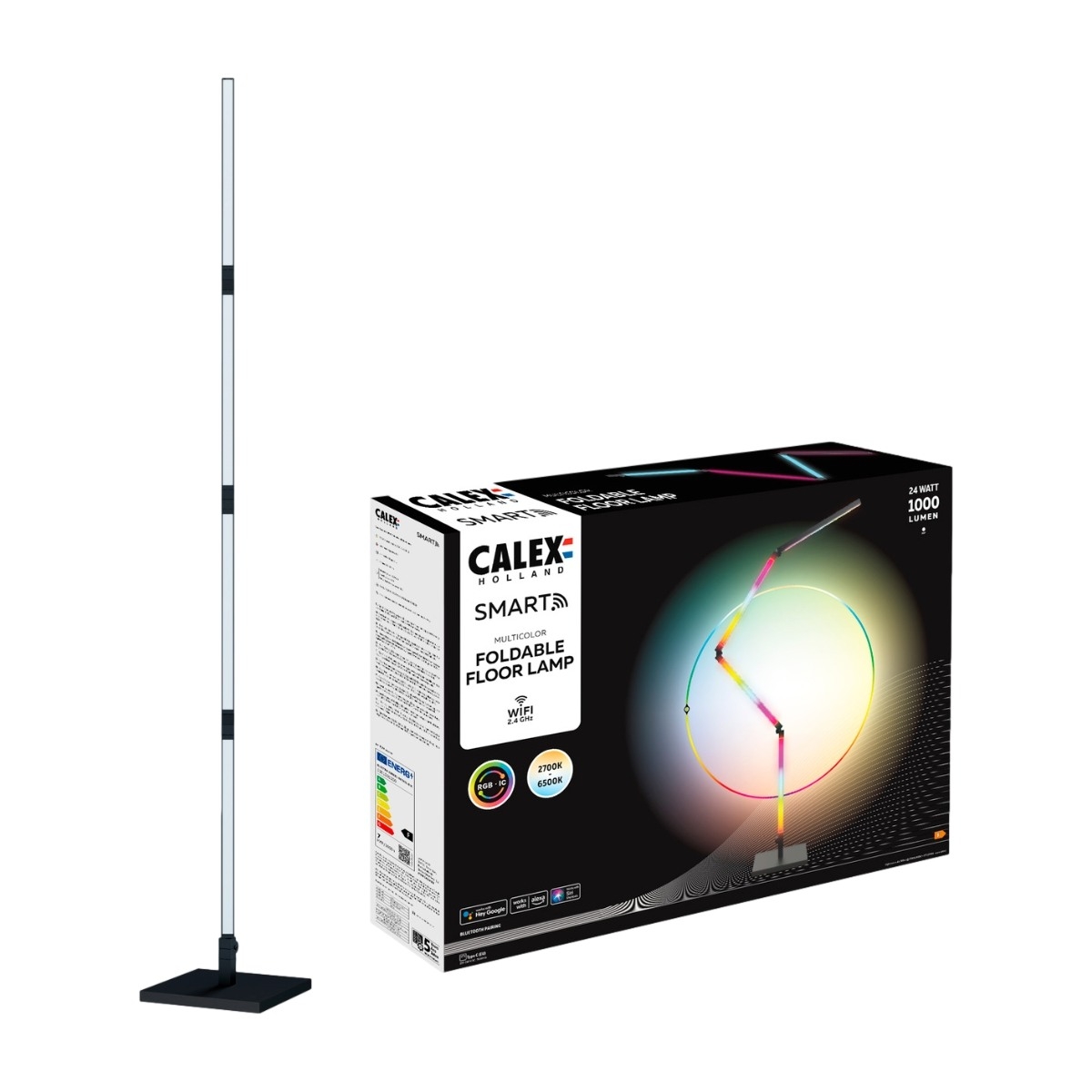 Calex smart hopfällbar golvlampa RGBW