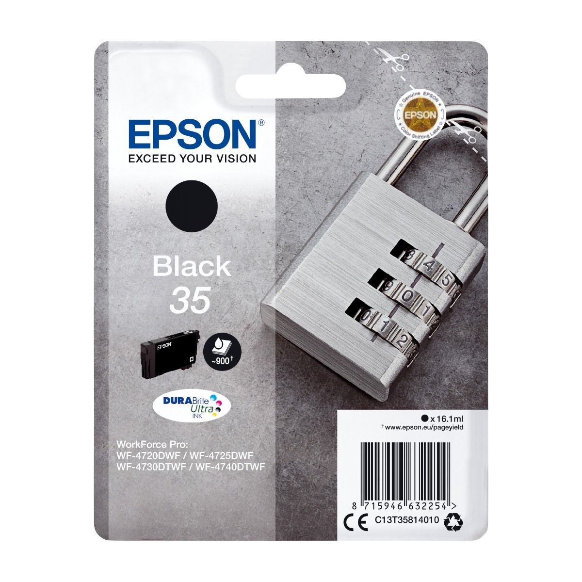 Epson Padlock Singlepack, black 35 Durabrite Ultra ink