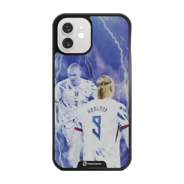 Phonecases3D iPhone 12 Norges Fotballforbund Haaland -3D suojakuori, musta