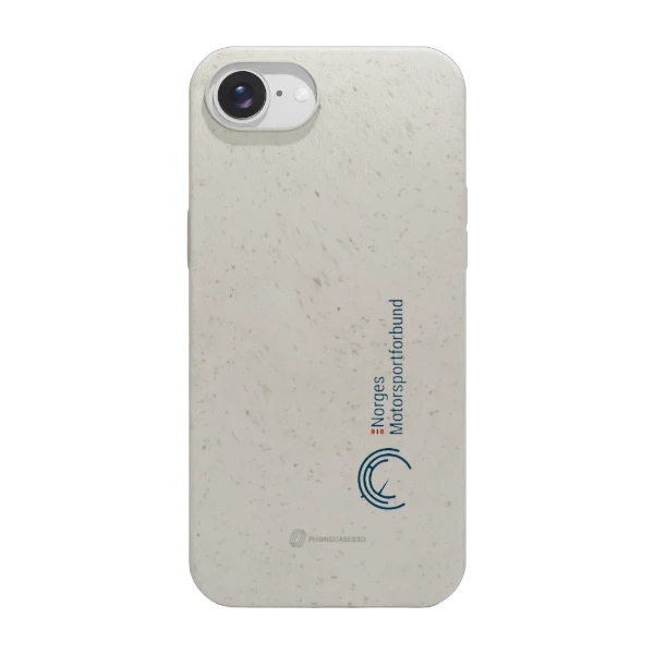 Phonecases3D iPhone 17e/16e Norges Motorsportforbund kompostoituva suojakuori, valkoinen