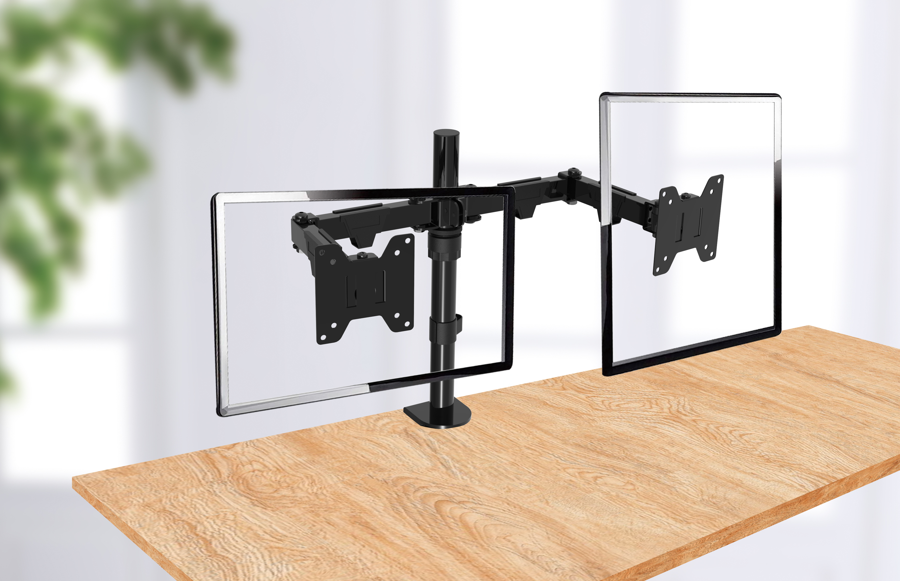 Simulated image of Cepter monitor mount attached to a table