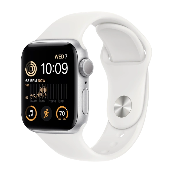 APPLE WATCH SE GPS 40 MM SØLVFINISH ALUMINIUM URKASSE MED HVIT SPORT BAND -  REGULAR