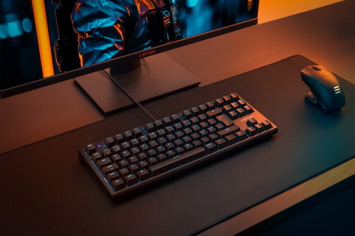 Cepter Zeta gaming keyboard on a desk