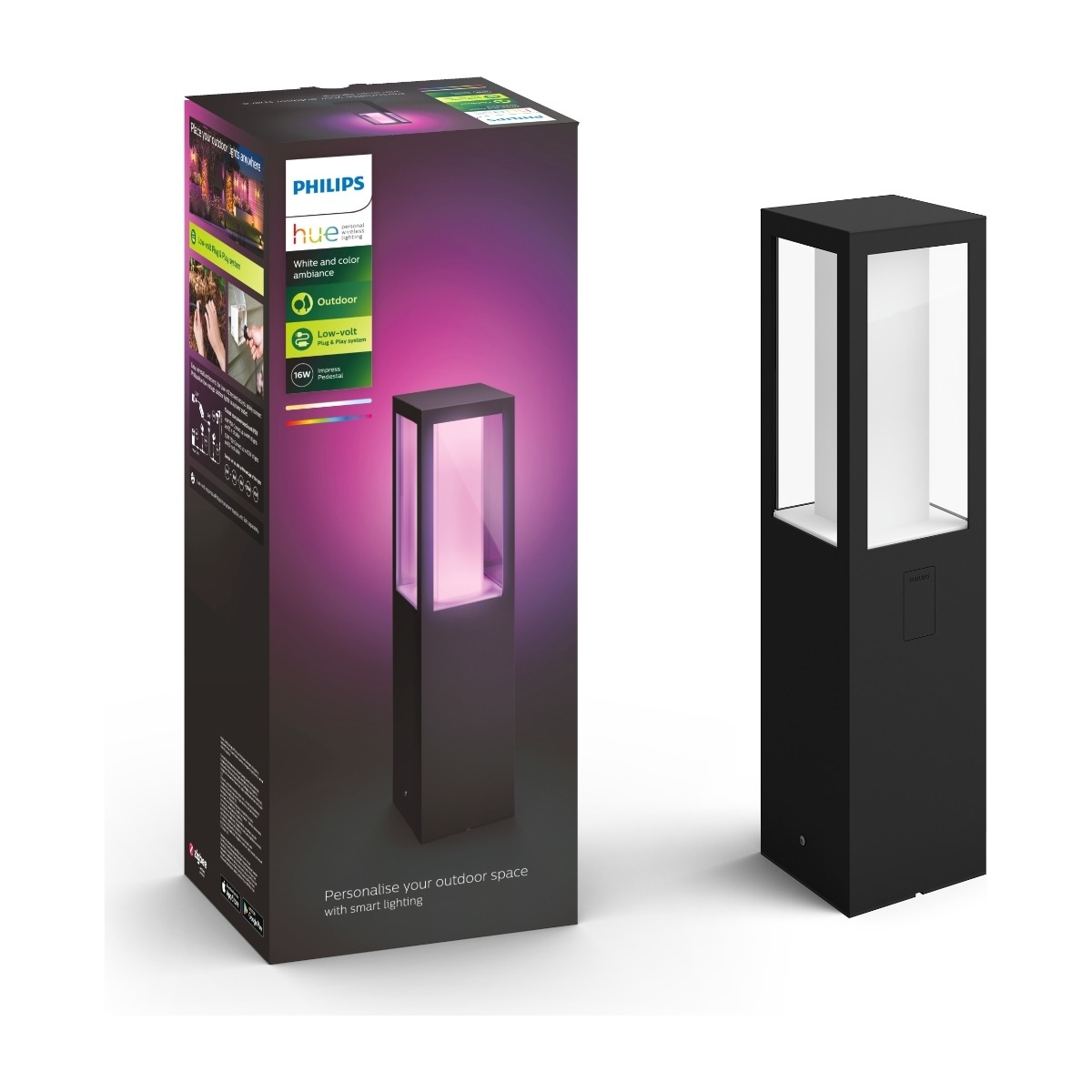 Philips Hue WCA Impress sokkellampeforlenger, sort 24v